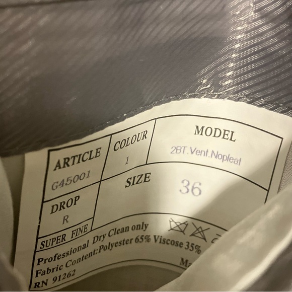 Mens Giorgio Fiorelli Solid Gray Suit Jacket - Picture 8 of 8